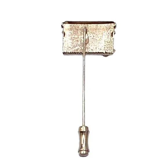 Vintage Womens Lapel Stick Pin Gold Tone Metallic Envelope Butterfly Detail - Picture 2 of 7